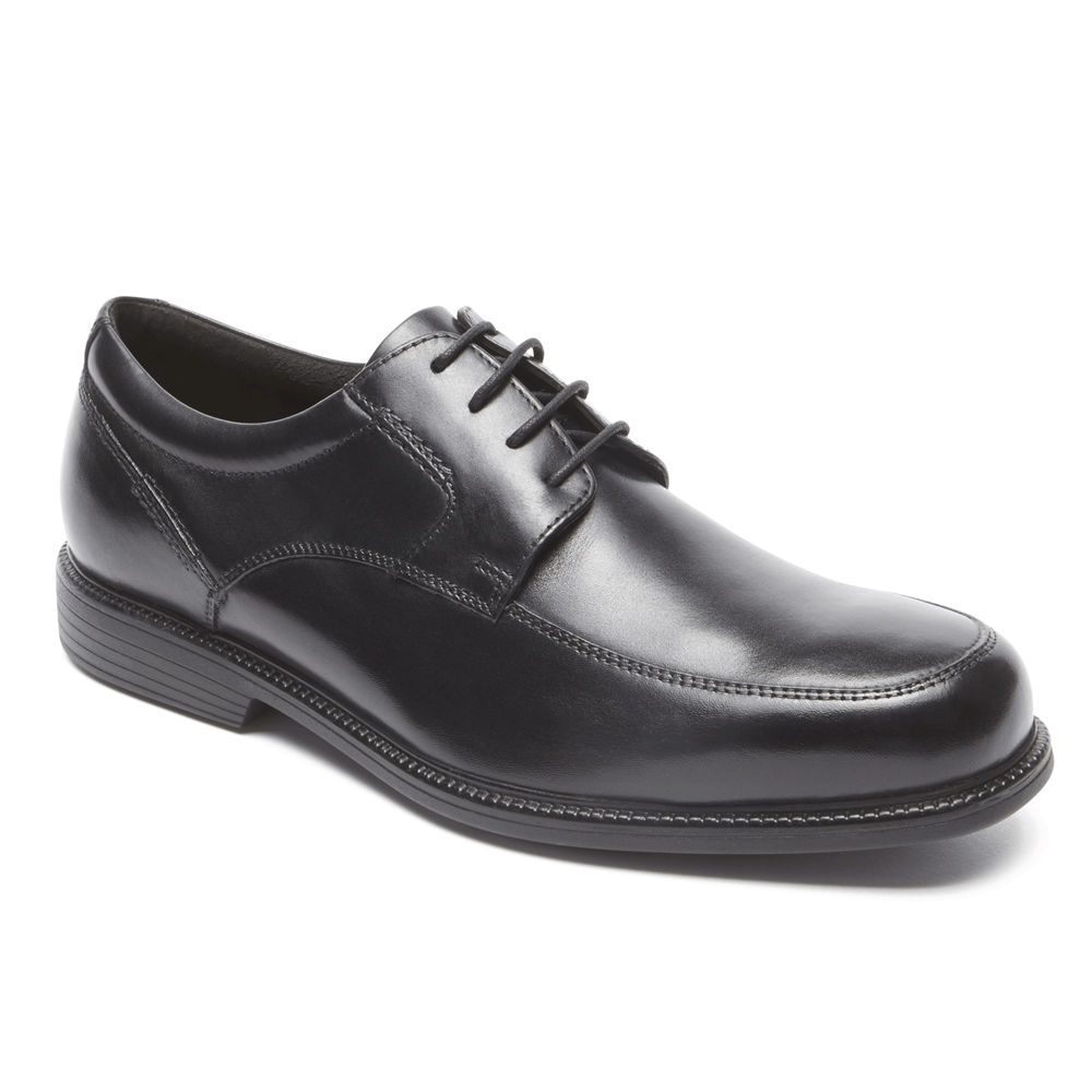 Rockport Mens Dress Shoes Black - Charles Road Apron Toe - UK 815-WQNCYD